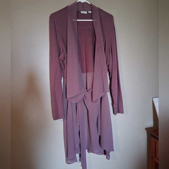 Logo Lounge Mauve Long Sleeve Flowy Cardigan - Picture 2 of 8